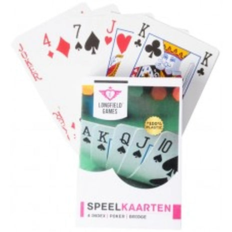 Dit is een foto van het spel Speelkaarten Longfield Geplast.Enk P.10 te koop bij Speldorado Spellenwinkel Delft