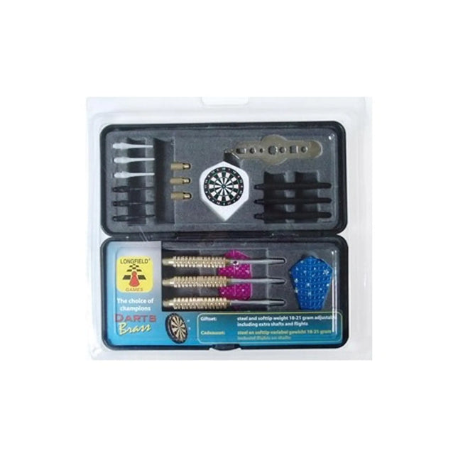 Dartset Brass Kadoset Steeltip/Softtip, 305330 van Handels Onderneming Telgenkamp te koop bij Speldorado !