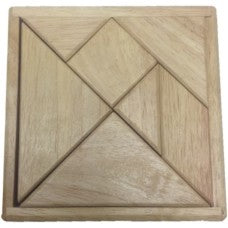 Dit is een foto van het spel Tangram Rubberwood Blank te koop bij Speldorado Spellenwinkel Delft