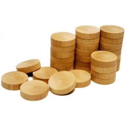 Dit is een foto van het spel Sjoelstenen Set 30 St.52 Mm.Vlak Beukenh te koop bij Speldorado Spellenwinkel Delft