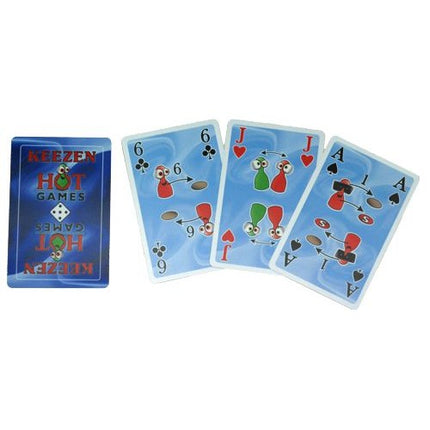 Dit is een foto van het spel Keezen Kaarten 100 % Plastic te koop bij Speldorado Spellenwinkel Delft