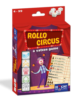Dit is een foto van het spel Rollo A Yatzee Game - Circus NL te koop bij Speldorado Spellenwinkel Delft