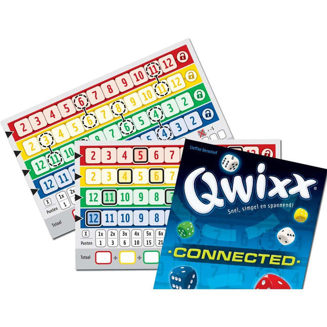 Dit is een foto van het spel Qwixx Connected  bloks te koop bij Speldorado Spellenwinkel Delft