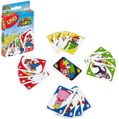 Dit is een foto van het spel Uno Super Mario Bros te koop bij Speldorado Spellenwinkel Delft
