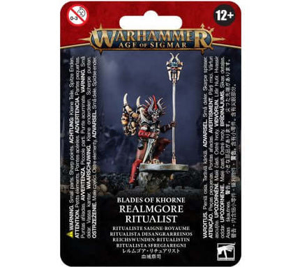 Dit is een foto van het spel Realmgore Ritualist - Blades of Khorne te koop bij Speldorado Spellenwinkel Delft