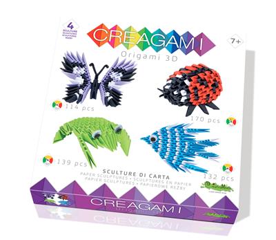 Creagami Set: Vlinder, Lieveheersbeestje, Kikker En Vis Origami 3D, 9178731 van Dam te koop bij Speldorado !
