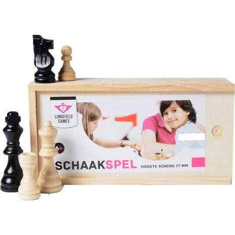 Schaak  Schaakstukken Koningshoogte 77 Mm - Hout - uitvoering