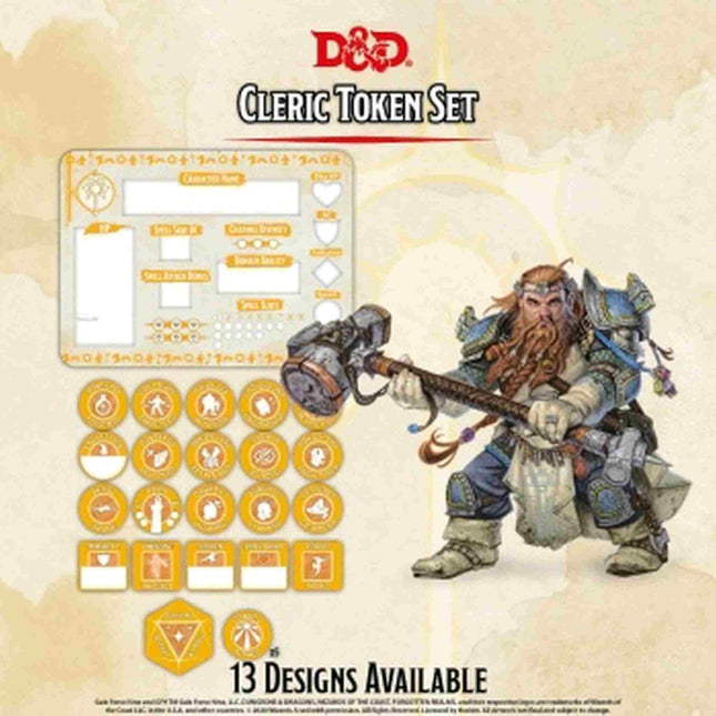 Dit is een foto van het spel Cleric Token Set (27 & Combat Tile) - Dungeons and Dragons te koop bij Speldorado Spellenwinkel Delft