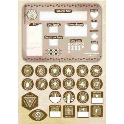 Dit is een foto van het spel Ranger Token Set (23 & Combat Tile) - Dungeons and Dragons te koop bij Speldorado Spellenwinkel Delft