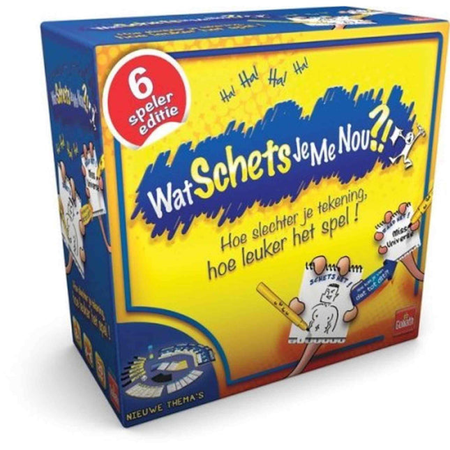 Dit is een foto van het spel Wat Schets Je Me Nou?! 6 Spelers te koop bij Speldorado Spellenwinkel Delft