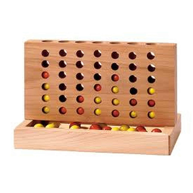 Dit is een foto van het spel Vier Op Een Rij (Hout) te koop bij Speldorado Spellenwinkel Delft