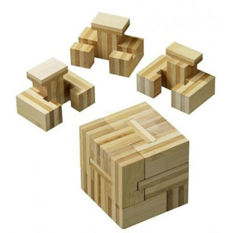 Slide-Cube Puzzel, Bamboe hersenbreker  - Philos