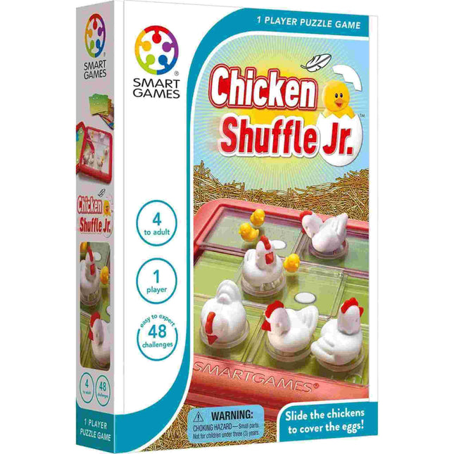 Dit is een foto van het spel Chicken Shuffle Jr -Compacts- Smart games te koop bij Speldorado Spellenwinkel Delft