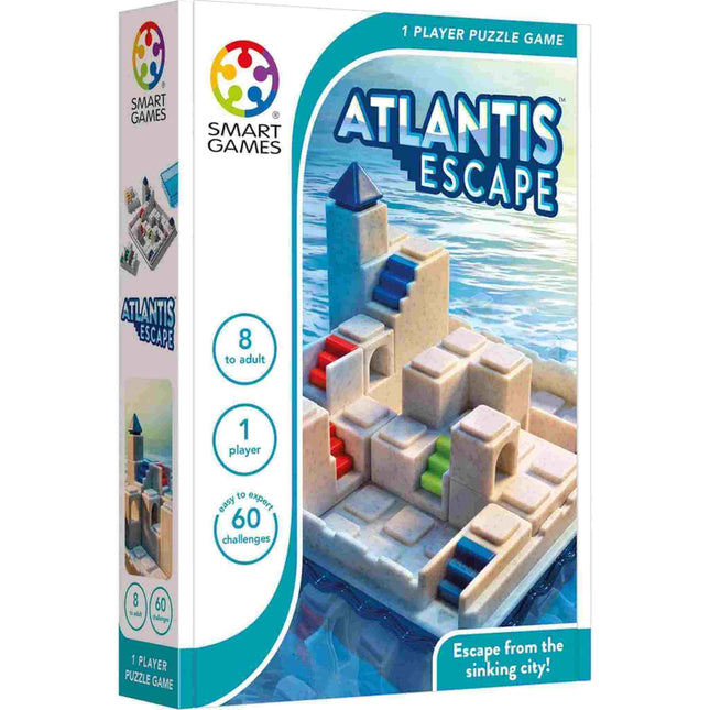 Dit is een foto van het spel Atlantis Escape -Compacts- Smart games te koop bij Speldorado Spellenwinkel Delft