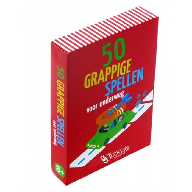 Dit is een foto van het spel 50 Grappige Spellen Voor Onderweg te koop bij Speldorado Spellenwinkel Delft