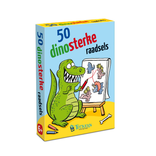 Dit is een foto van het spel 50 Dinosterke Raadsels te koop bij Speldorado Spellenwinkel Delft