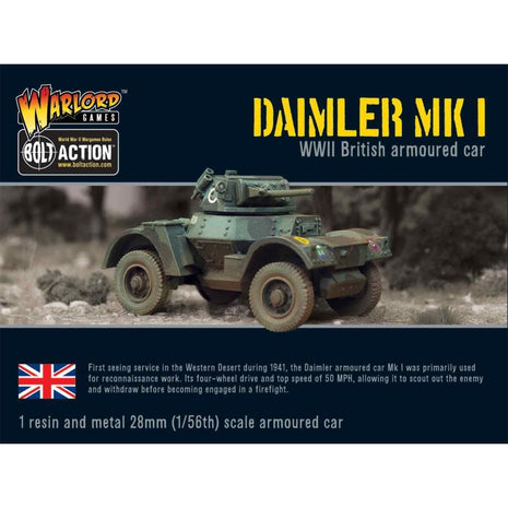 Daimler Armoured Car voor Bolt Action - engelsen vehicle schaal 1:58 miniatuur