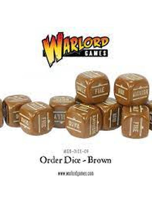 Bolt Action Orders Dice - Brown (12) voor Bolt Action - Generic g schaal 1:58 miniatuur