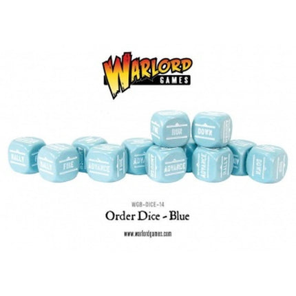 Dit is een foto van het spel Bolt Action Orders Dice - Blue (12) te koop bij Speldorado Spellenwinkel Delft