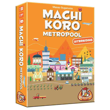 Dit is een foto van het spel Machi Koro Metropool te koop bij Speldorado Spellenwinkel Delft