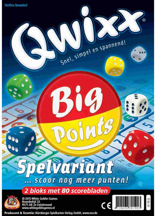Qwixx Big Points  bloks – gezellig dobbelspel – 2 tot 5 spelers