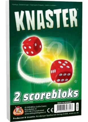 Knaster score bloks – gezellig dobbelspel – 1 tot 10 spelers
