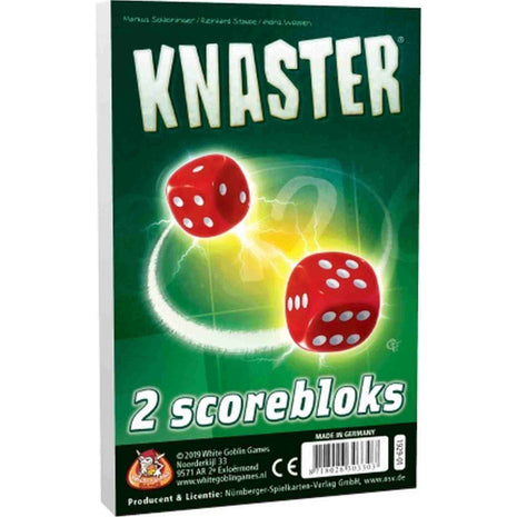 Knaster score bloks – gezellig dobbelspel – 1 tot 10 spelers