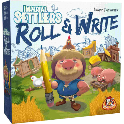 Dit is een foto van het spel Imperial Settlers Roll & Write te koop bij Speldorado Spellenwinkel Delft