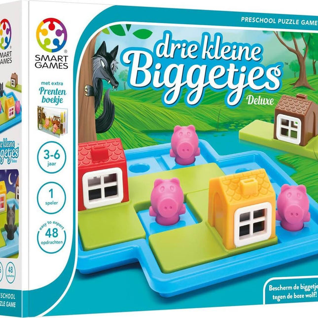 Dit is een foto van het spel Drie Kleine Biggetjes - Deluxe - Preschool - Smart games te koop bij Speldorado Spellenwinkel Delft