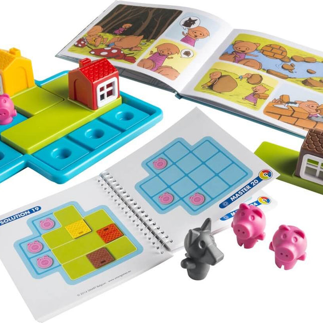 Dit is een foto van het spel Drie Kleine Biggetjes - Deluxe - Preschool - Smart games te koop bij Speldorado Spellenwinkel Delft