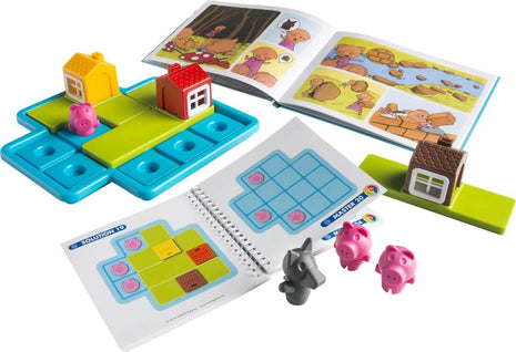 Dit is een foto van het spel Drie Kleine Biggetjes - Deluxe - Preschool - Smart games te koop bij Speldorado Spellenwinkel Delft