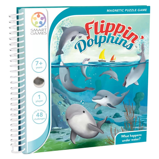 Dit is een foto van het spel Flippin' Dolphins - Magnetic Travel - Smart games te koop bij Speldorado Spellenwinkel Delft